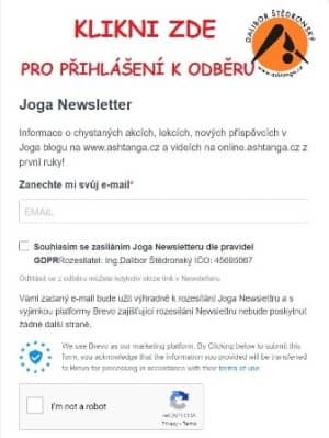 Joga newsletter přihláška k odběru