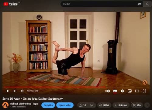 Výběr ukázkových videí joga kurzu na YouTube